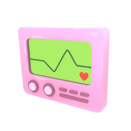 Ecg Machine  3D Illustration