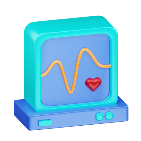 Ecg Monitor  3D Icon