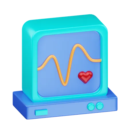 Ecg Monitor  3D Icon