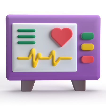 Ecg Monitor  3D Icon