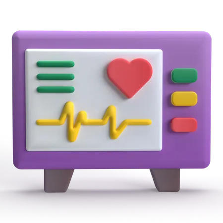 Ecg Monitor  3D Icon