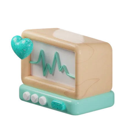 Ecg Monitor  3D Icon