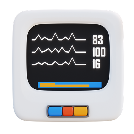 Ecg Monitor  3D Icon