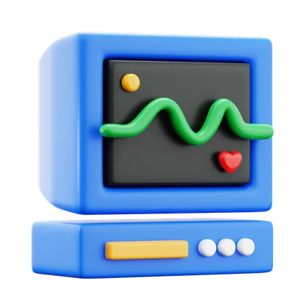 Ecg Monitor  3D Icon