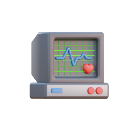 Ecg Monitor  3D Illustration