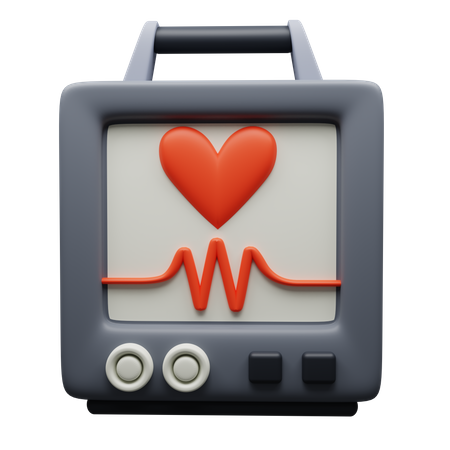 Ecg Monitor  3D Illustration