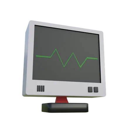 ECG monitor  3D Illustration