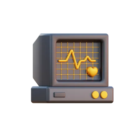 Ecg Monitor  3D Illustration