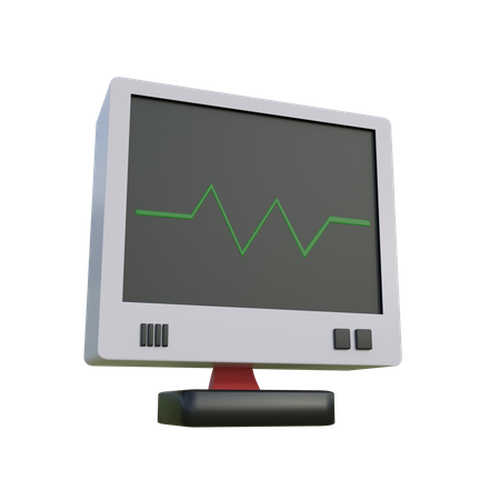 ECG monitor 3D Illustration