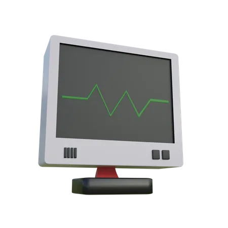 ECG monitor 3D Illustration