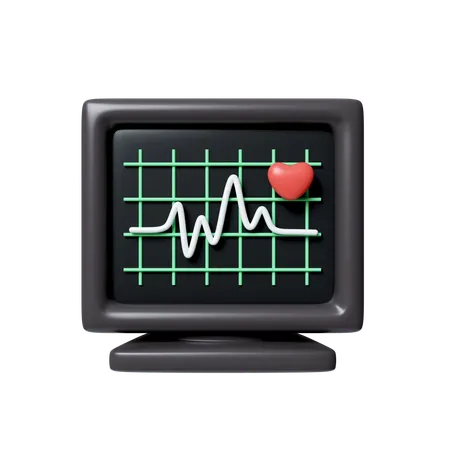 3 D Electrocardiography Healthcare And Medical Concept Icon Isolated On White Background 3 D Rendering Illustration Clipping Path 3D Icon