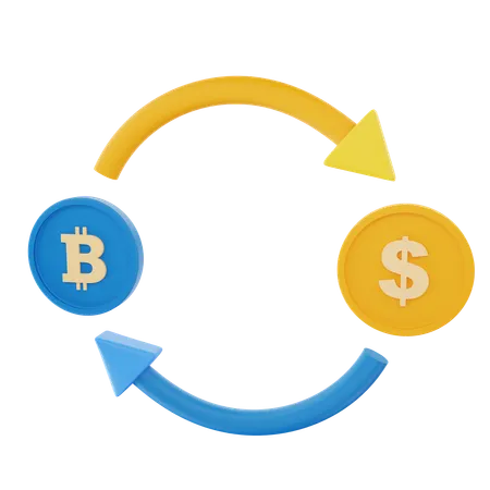 Échange de bitcoins  3D Icon