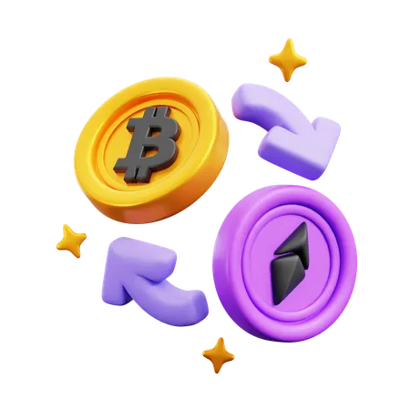 Échange de bitcoins  3D Icon