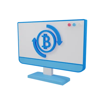 Échanger des bitcoins  3D Illustration