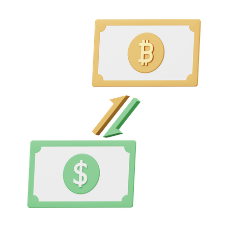 Échange de bitcoins  3D Illustration