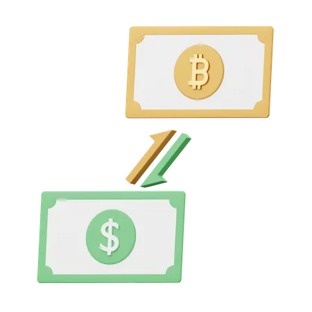 Échange de bitcoins  3D Illustration