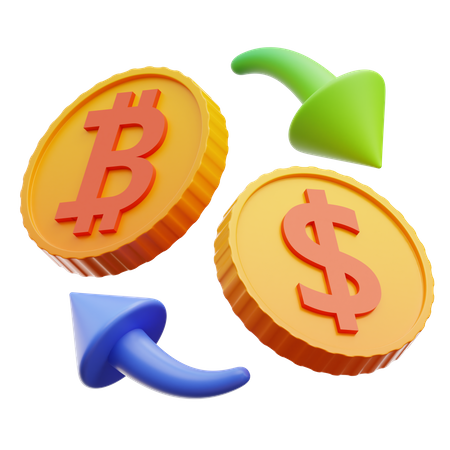 Échange de bitcoins  3D Illustration