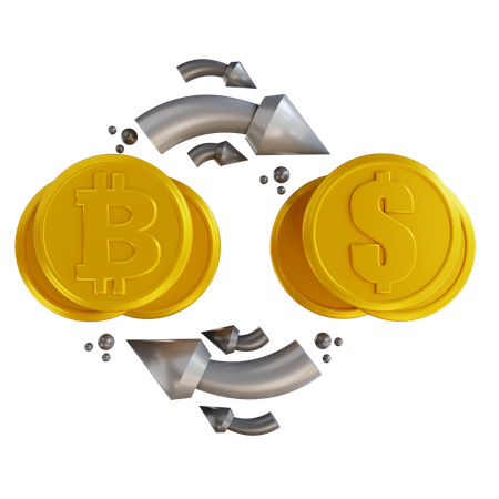 Échange de bitcoins  3D Illustration