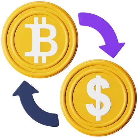 Échange de bitcoins  3D Icon