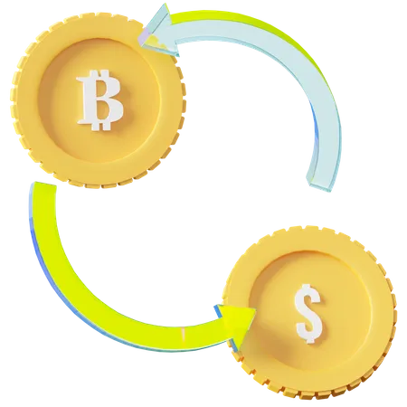 Échange de bitcoins  3D Icon