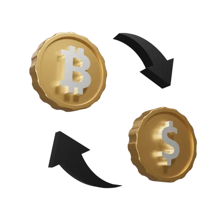 Échange de bitcoins  3D Icon