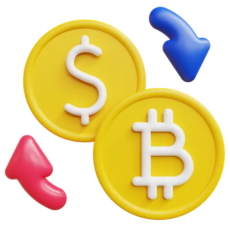 Échange de bitcoins  3D Icon