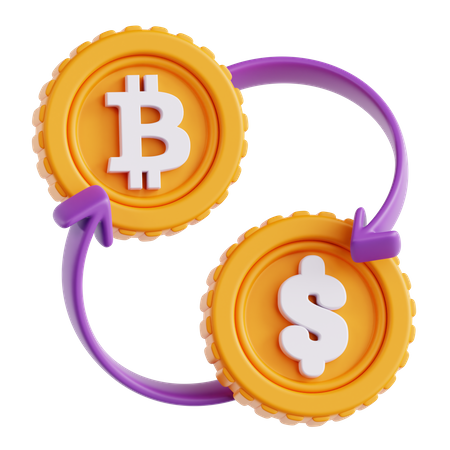 Échange de bitcoins  3D Icon