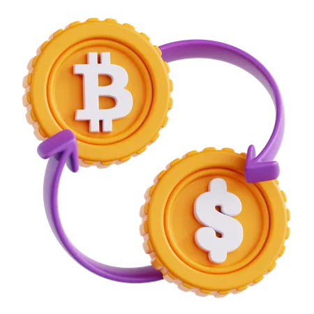 Échange de bitcoins  3D Icon