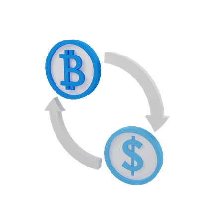 Échanger de la crypto-monnaie  3D Illustration