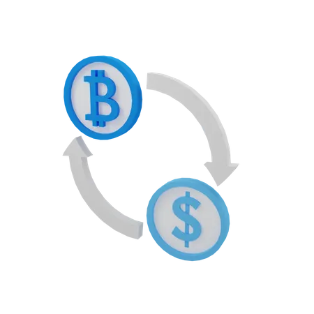 Échanger de la crypto-monnaie  3D Illustration