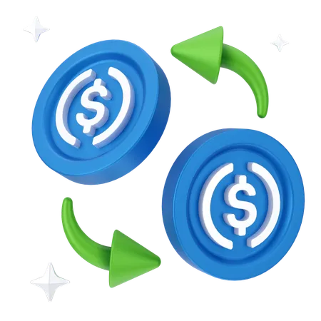 Échange de dollars  3D Icon