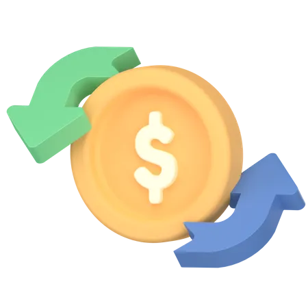 Échange de dollars  3D Icon