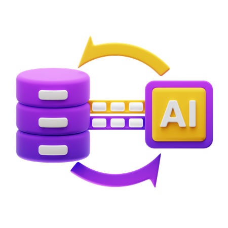 Échange de données IA  3D Icon