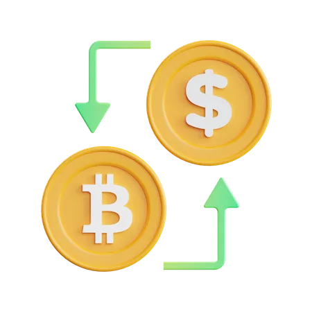 Échange de crypto-monnaie  3D Illustration