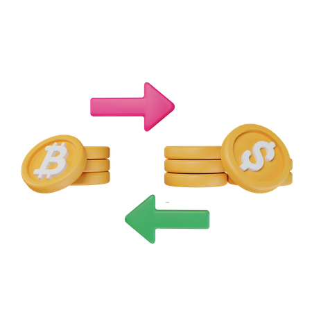 Échange de crypto-monnaie  3D Icon