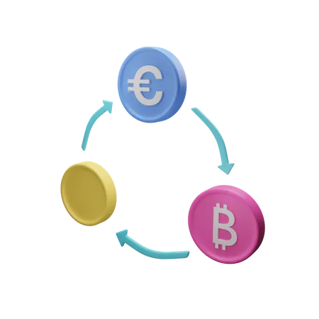 Échange de crypto-monnaie  3D Icon