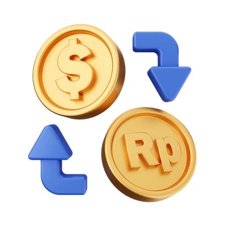 Change de roupie en dollar  3D Icon