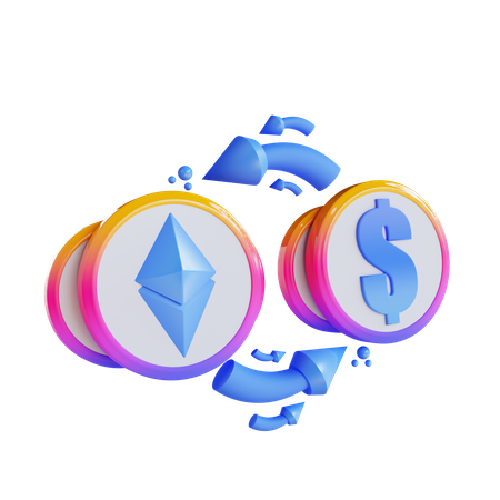 Échange d'Ethereum en Dollar  3D Icon