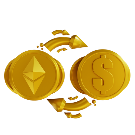 Échange d'Ethereum en Dollar  3D Icon
