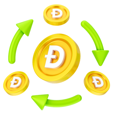 Échange de dogecoin  3D Icon