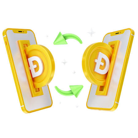 Échange de dogecoin en ligne  3D Icon