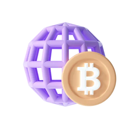 Échange mondial de crypto-monnaie  3D Illustration