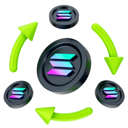 Échange de solana  3D Icon