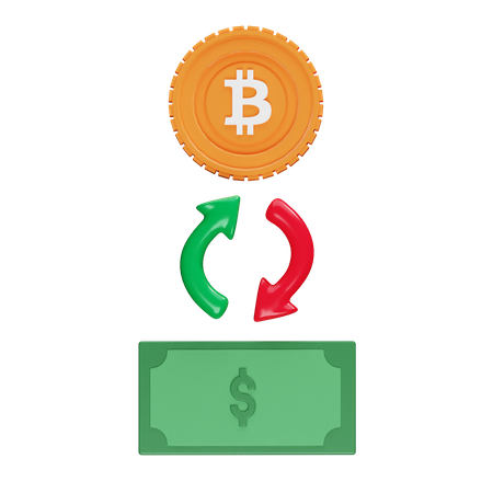 Échanger du bitcoin contre du dollar  3D Icon