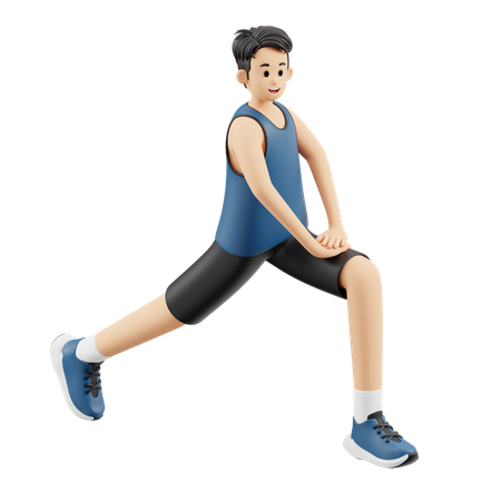 Échauffement du coureur d'homme sportif  3D Icon