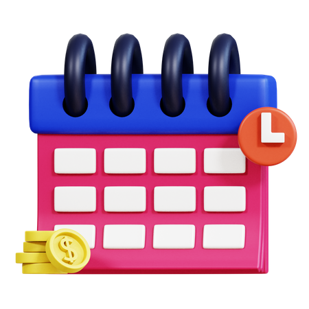 Calendrier de paiement  3D Icon