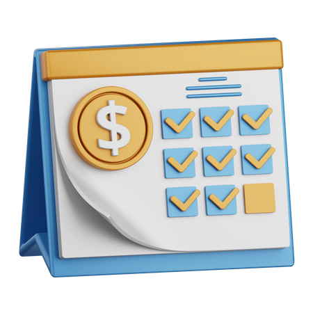 Calendrier de paiement  3D Icon