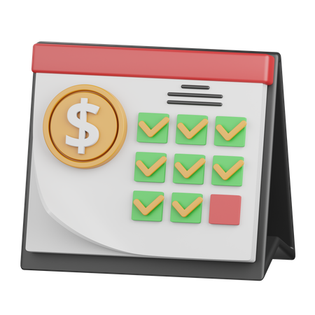 Calendrier de paiement  3D Icon