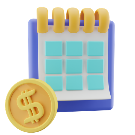 Calendrier de paiement  3D Icon