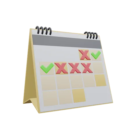 Calendrier échoué  3D Icon